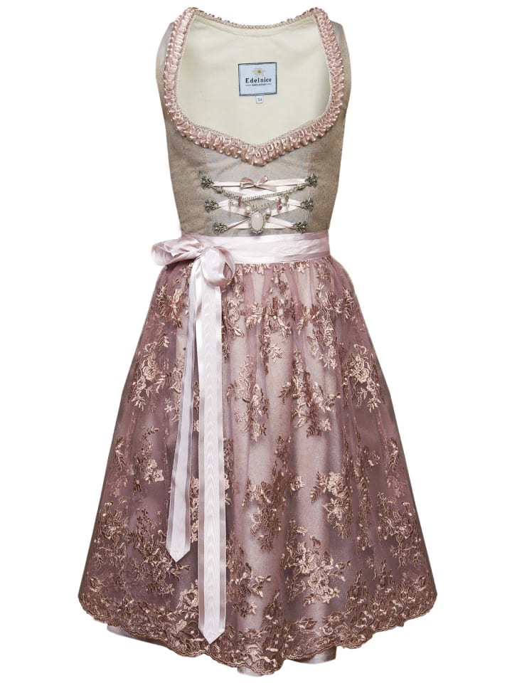 Edelnice Midi Dirndl 2-teilig Ophelia in hellblau-grau günstig kaufen