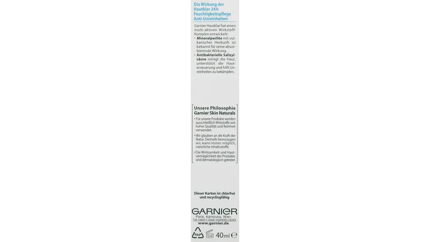 Hautklar Feutigkeits-Tagescreme gegen Hautunreinheiten 40ml 40 ml