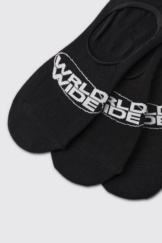 3er-Pack unsichtbare Socken mit Worldwide-Logo