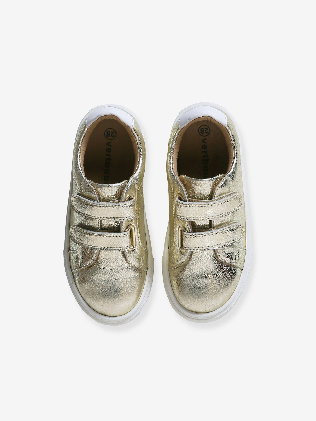 Vertbaudet Kinder Sneakers in Metallic-Optik - gold
