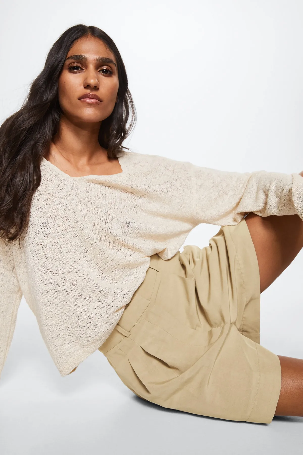 MANGO  27018255 Eisgraue Shorts für Damen/Mädchen