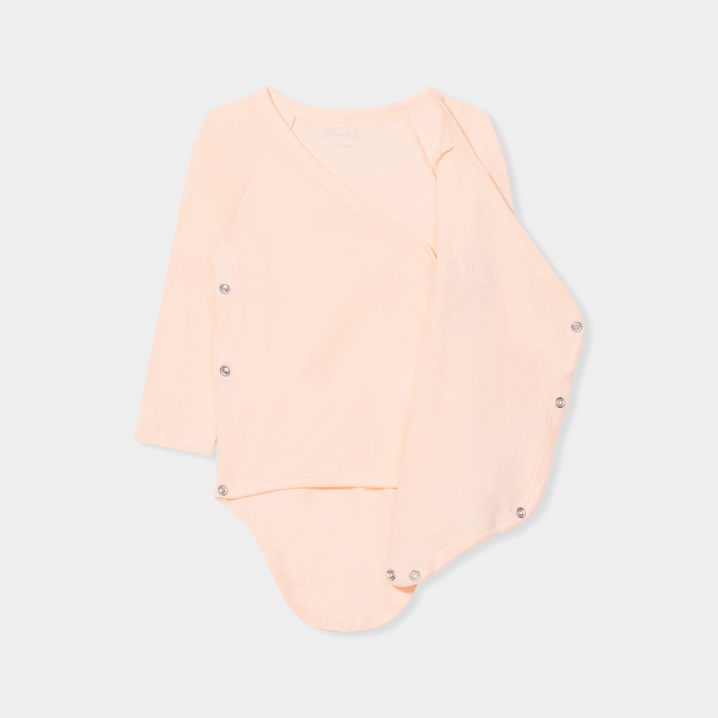 Lot 3 bodies coton manches longues rose corail bébé fille | La Halle