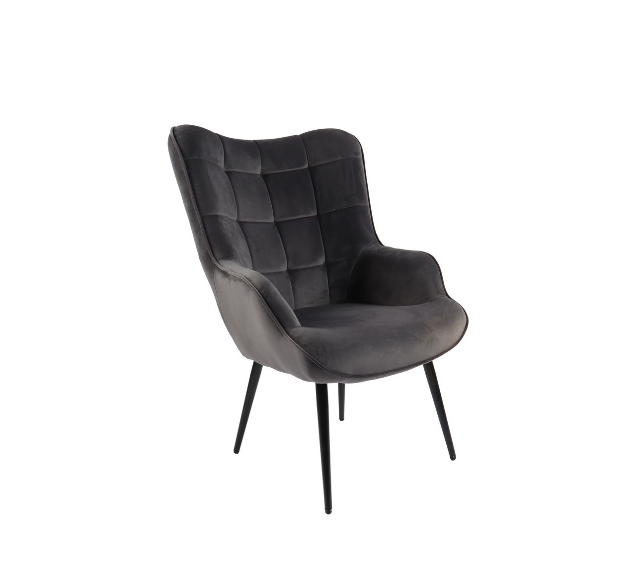 HC Home & Living Hochlehnsessel Ella mit Hocker, anthrazit