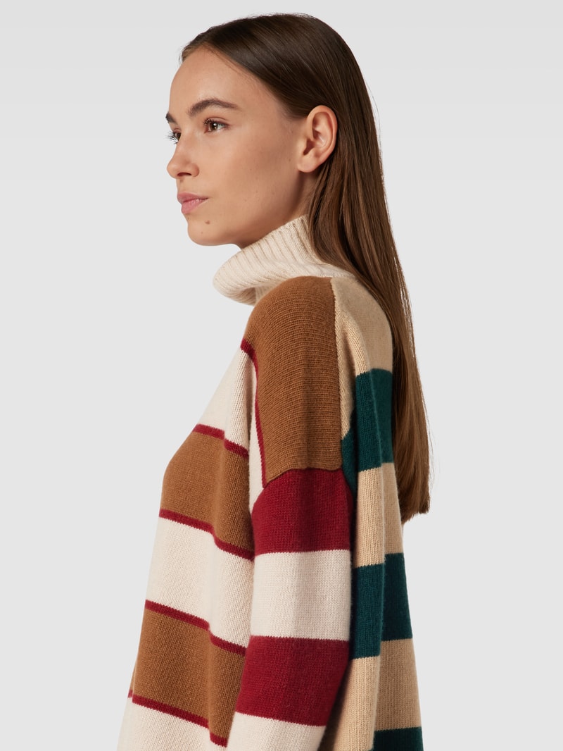 Strickpullover mit Stehkragen Modell 'BENITO' in camel meliert