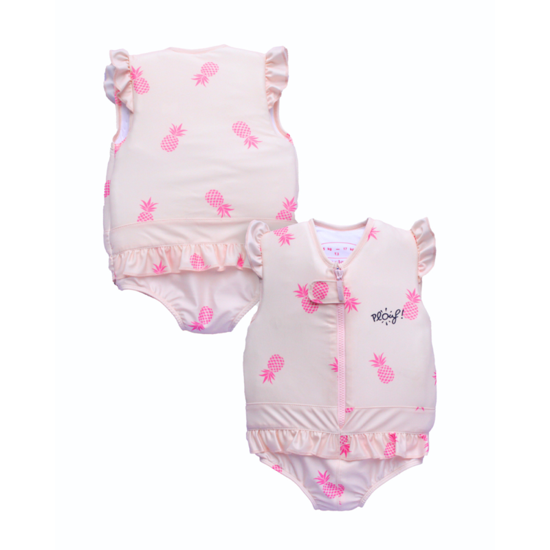 Maillot de bain flottant : Ananas girl Rose poudré
