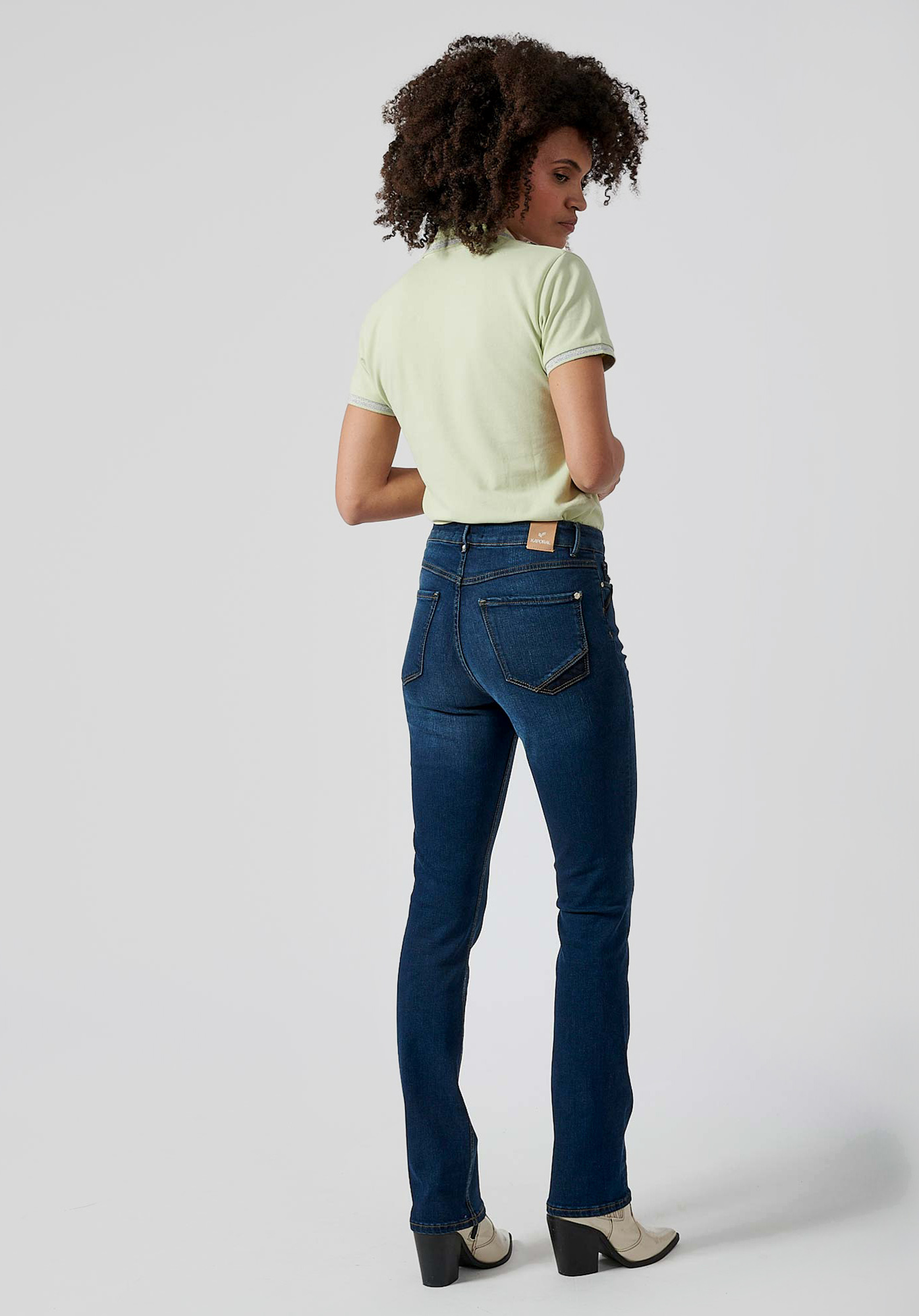SIBEL  Jean demi-slim bleu femme