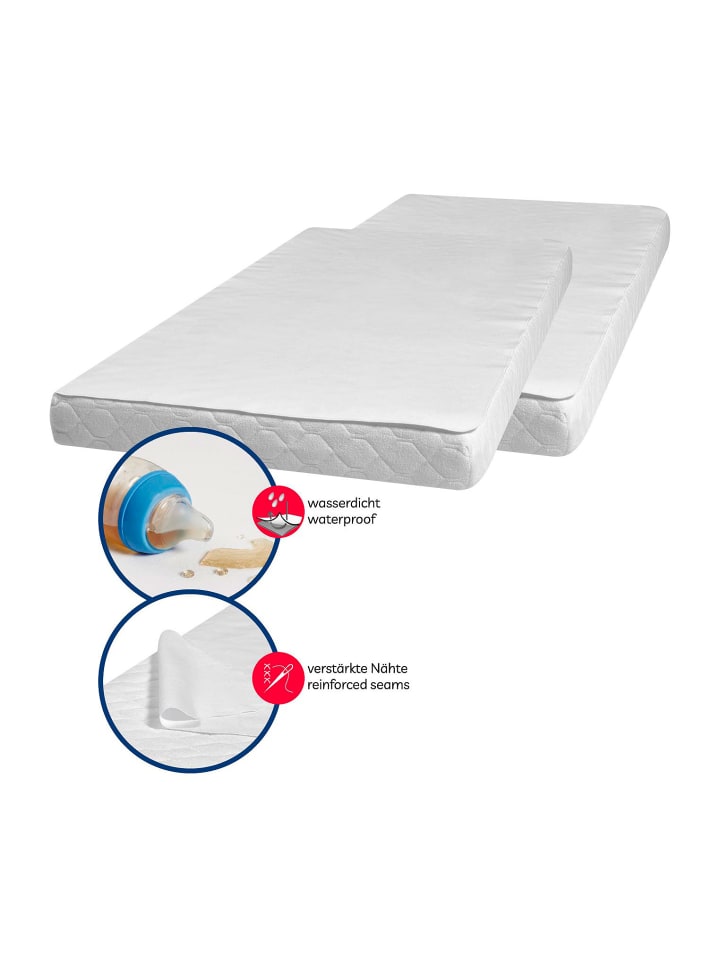 Playshoes Molton/Frottee-Betteinlage 70x100 cm 2er Pack in weiß günstig kaufen 70 x 100 cm