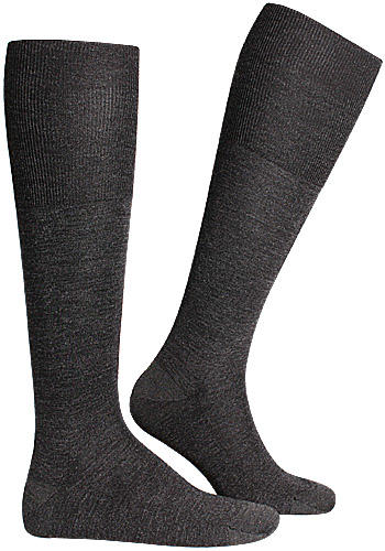 Falke, Serie Luxury No.6, Kniestrümpfe, Merinowolle-Seide, anthrazit
