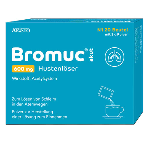 BROMUC akut 600 mg Hustenlöser Plv.z.H.e.L.z.Einn.  20 St  Pulver zur Herstellung einer Lösung zum Einnehmen