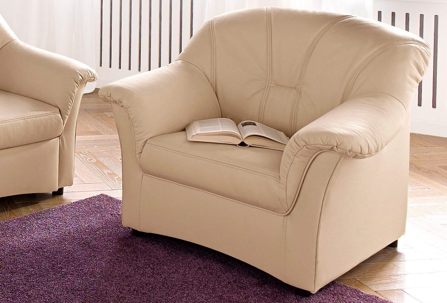 DOMO collection Sessel Flores, wahlweise mit Federkern (nicht bei Microfaser PRIMABELLE®-Struktur)
