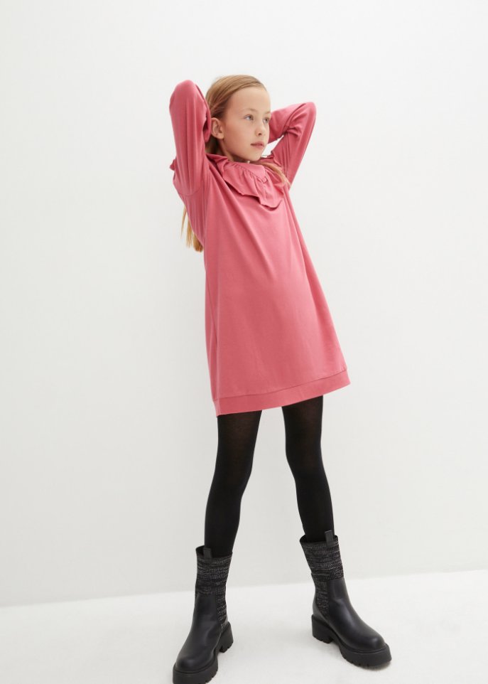 Mädchen Jerseykleid mit Volants