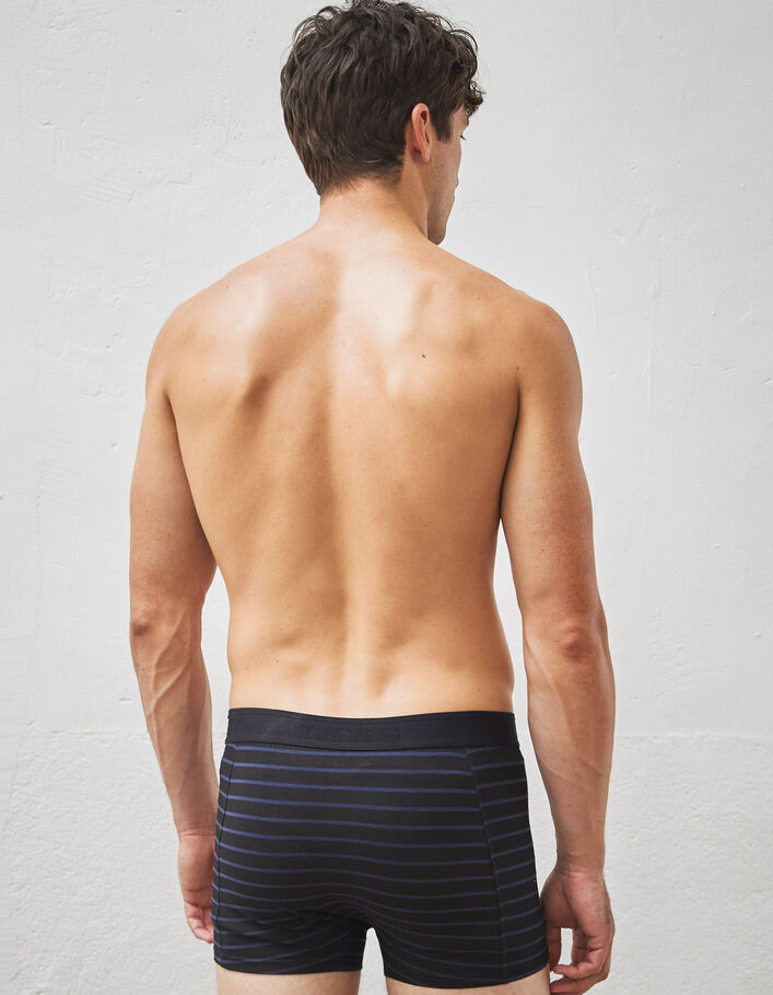 Boxers marine et noir rayé marine Homme