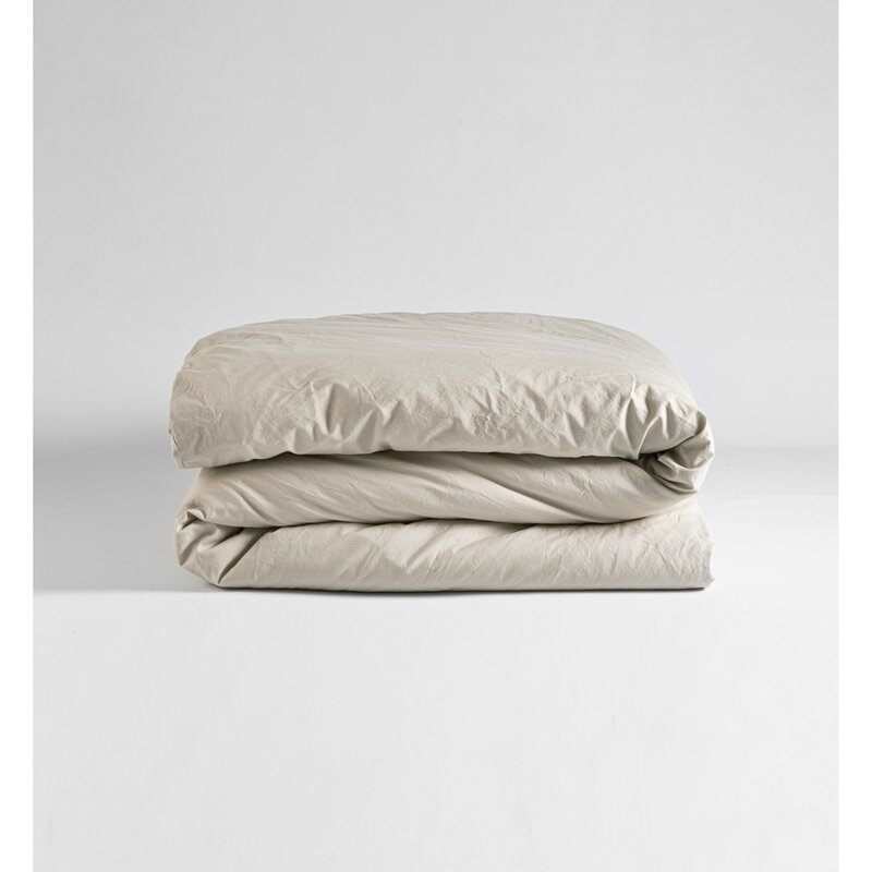 Housse de couette en Percale de Coton Bio lavé pour lit 1 personne