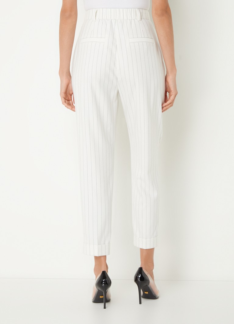 JOSH V Whitney high waist tapered fit trousers with pinstripe