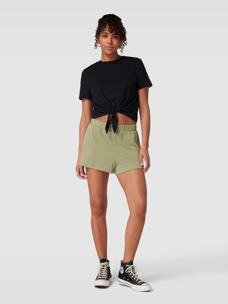 Sweatshorts mit elastischem Bund in lindgrün