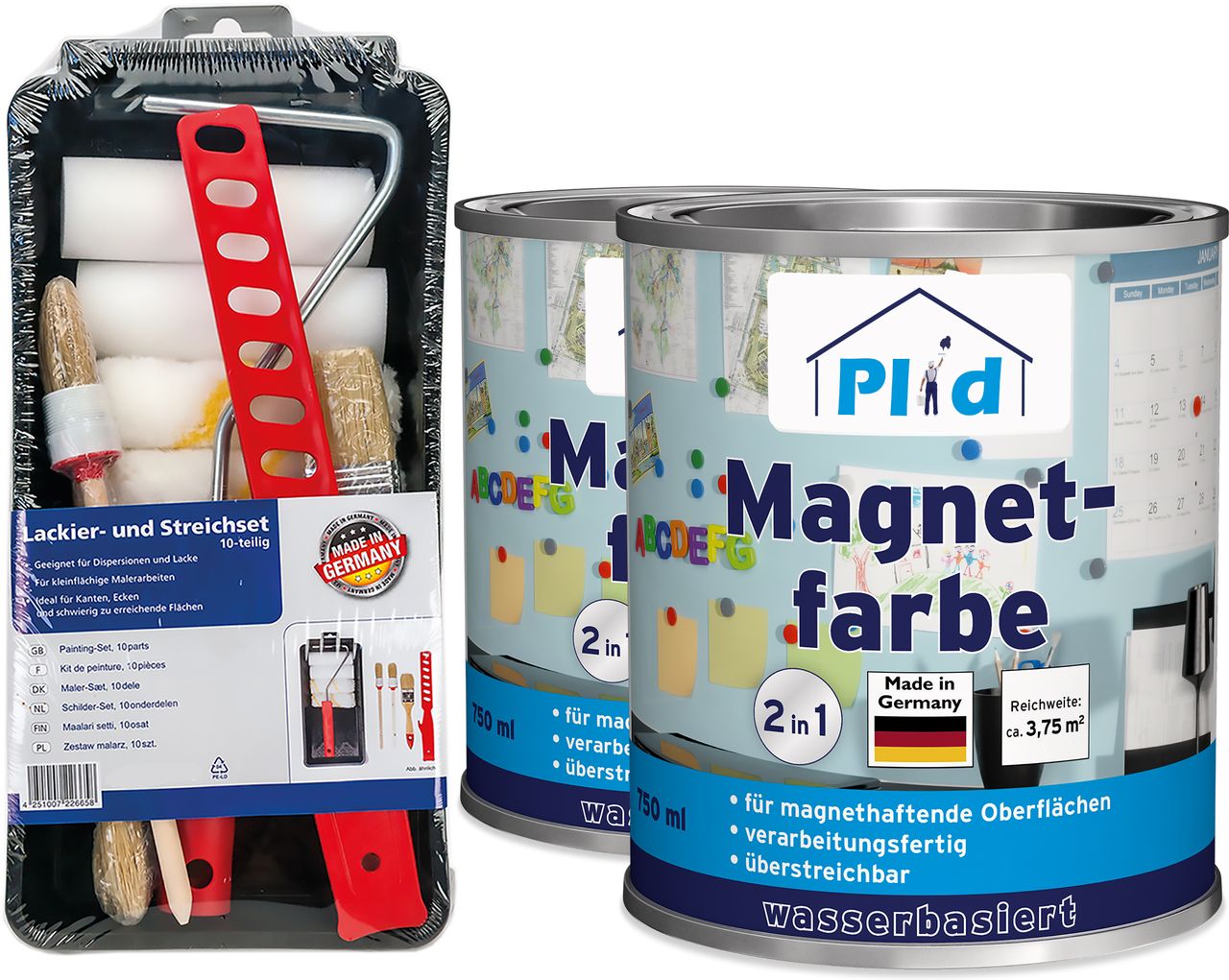 Plid Premium Magnetfarbe Magnet Magnetlack Magnetwand Set Anthrazit