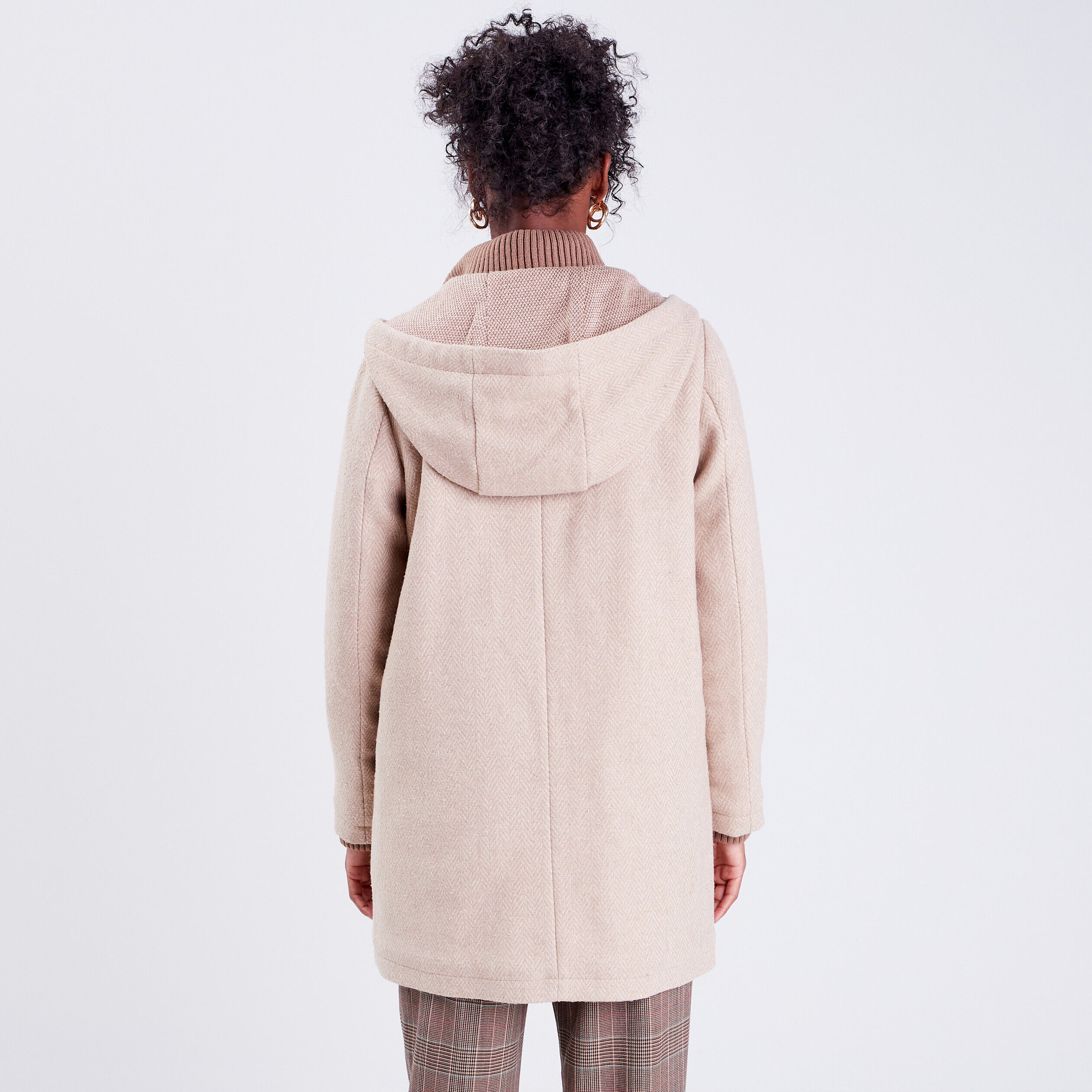 Parka droite à capuche sable femme | Cache Cache