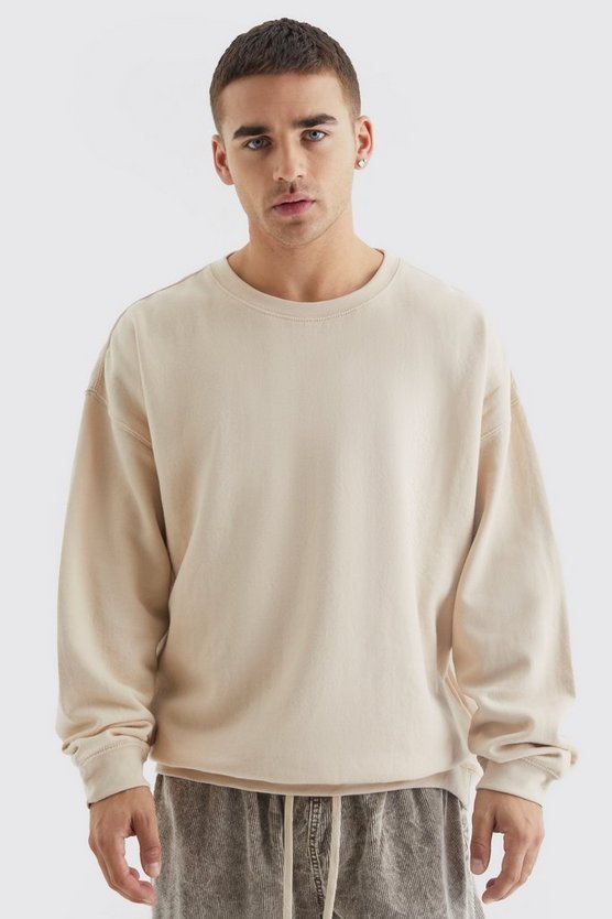 Oversize Sweatshirt mit Pour Homme Print