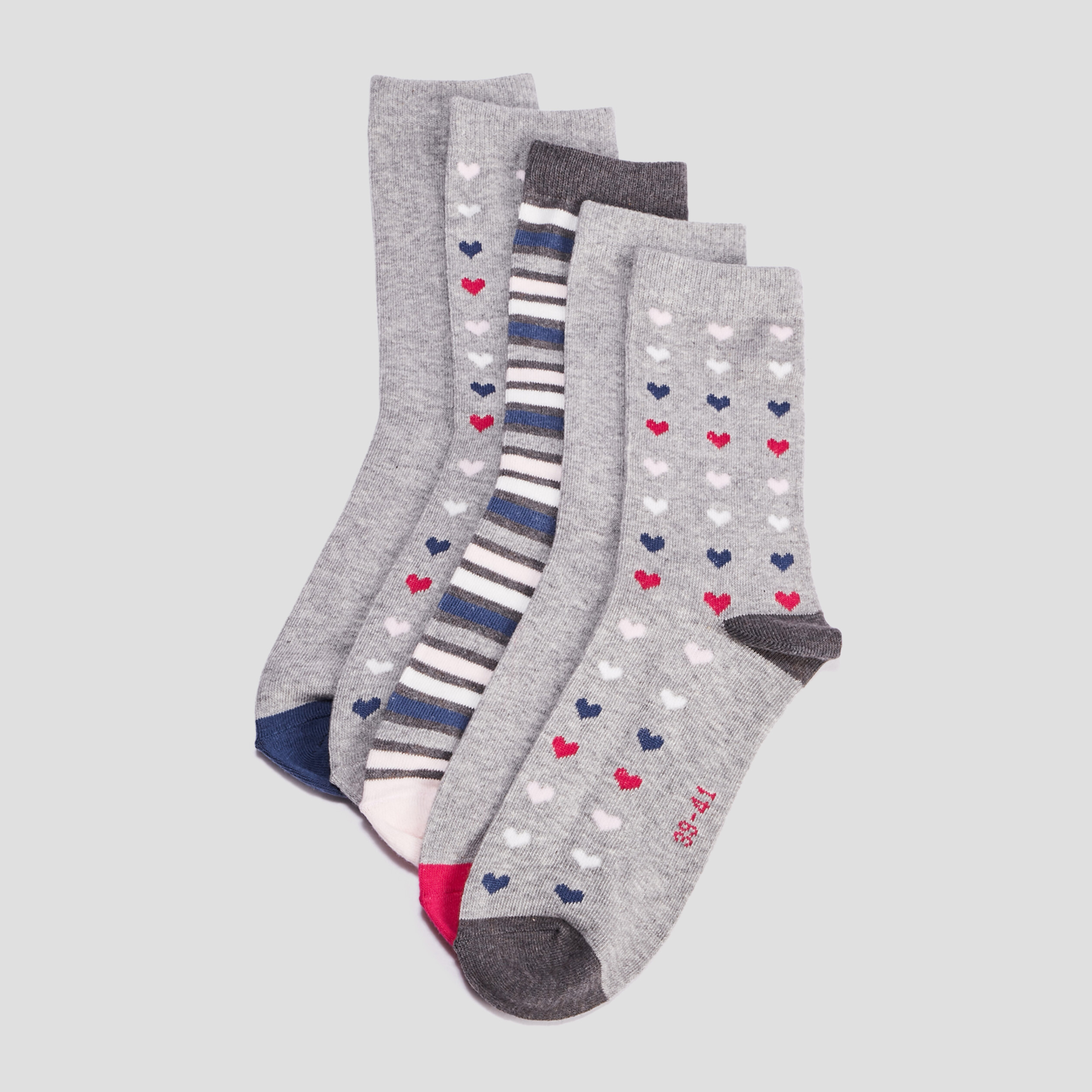 Lot 5 paires chaussettes gris femme | La Halle