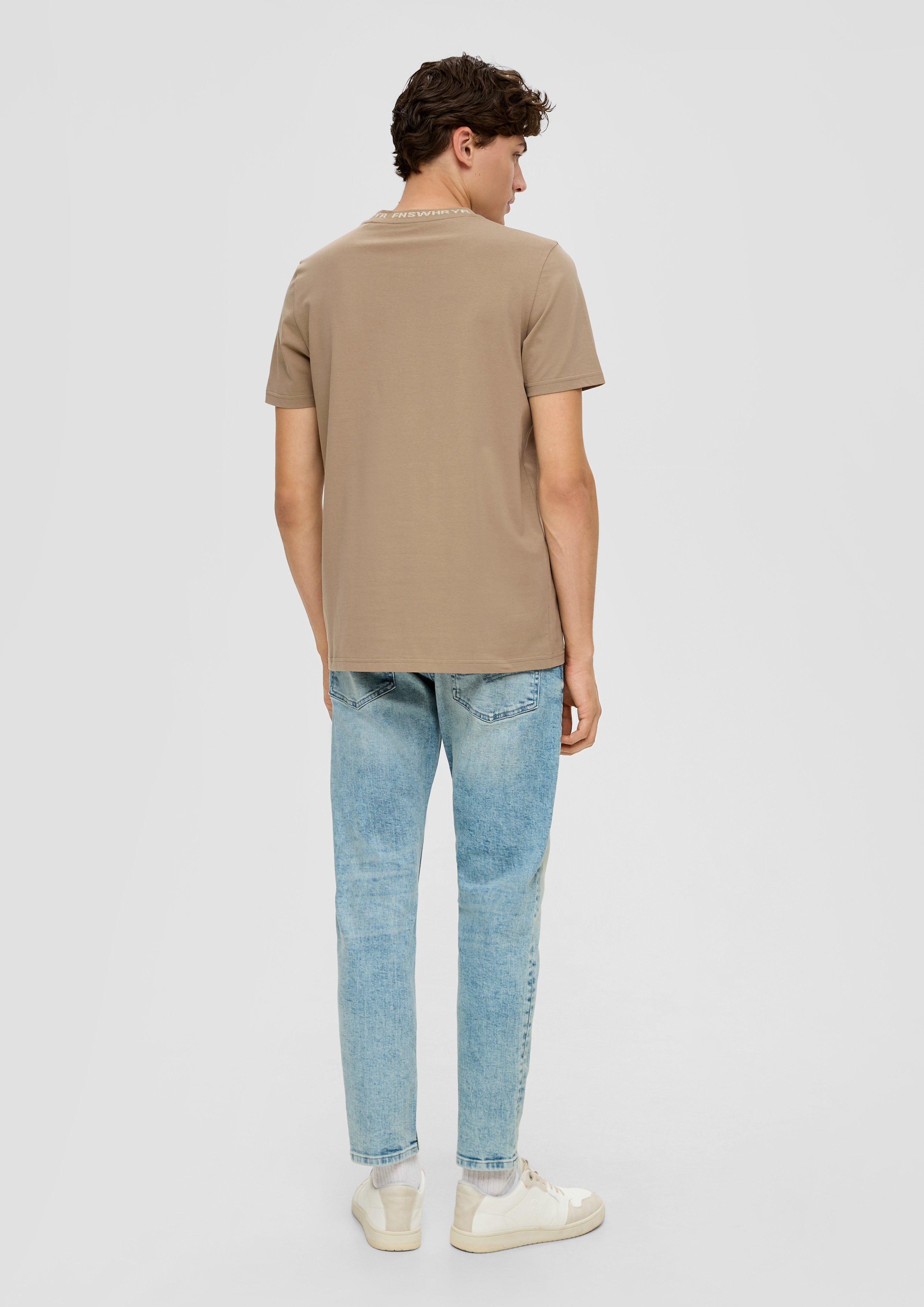 Baumwollshirt mit Rippblende  2135163-8235