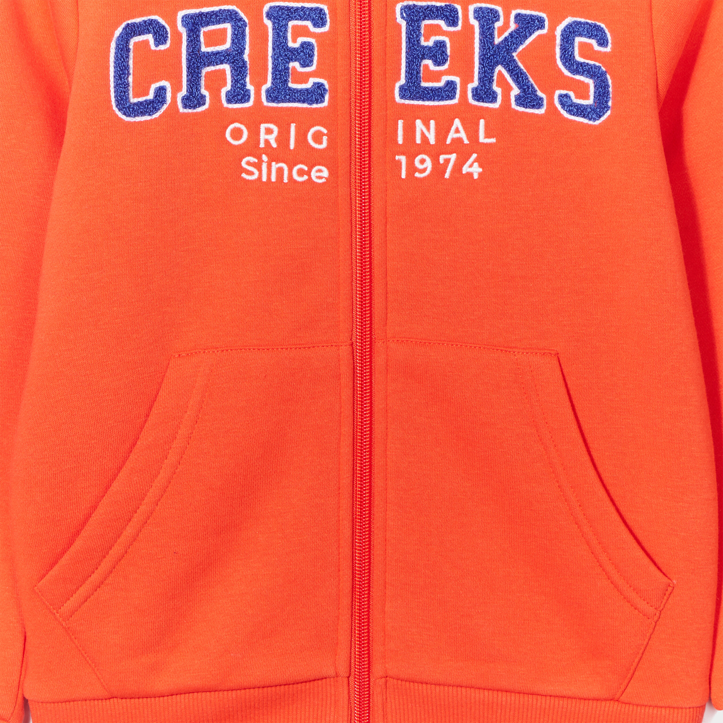Sweat zippé à capuche Creeks orange garçon | La Halle