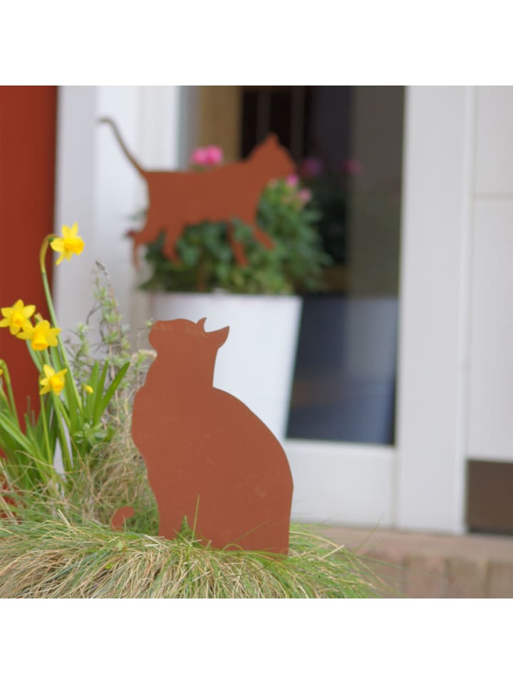 UNUS 4er Set Gartenstecker Rost Katzen in Braun günstig kaufen onesize