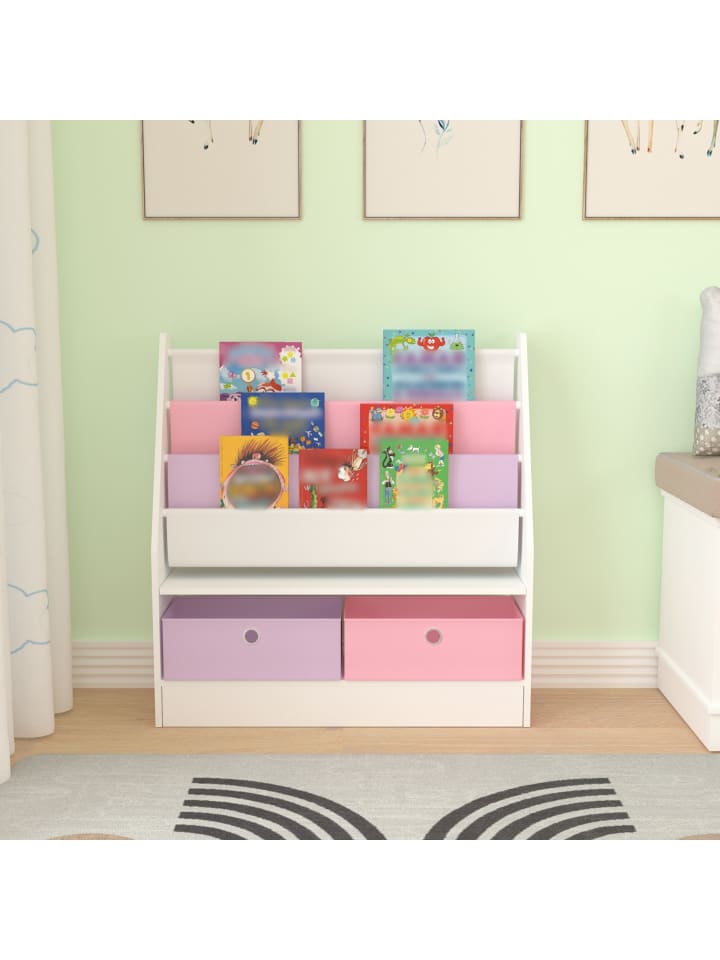 en.casa Kinderregal Neda in Lila Rosa (H)74cm (B)71cm (T)23cm günstig kaufen onesize