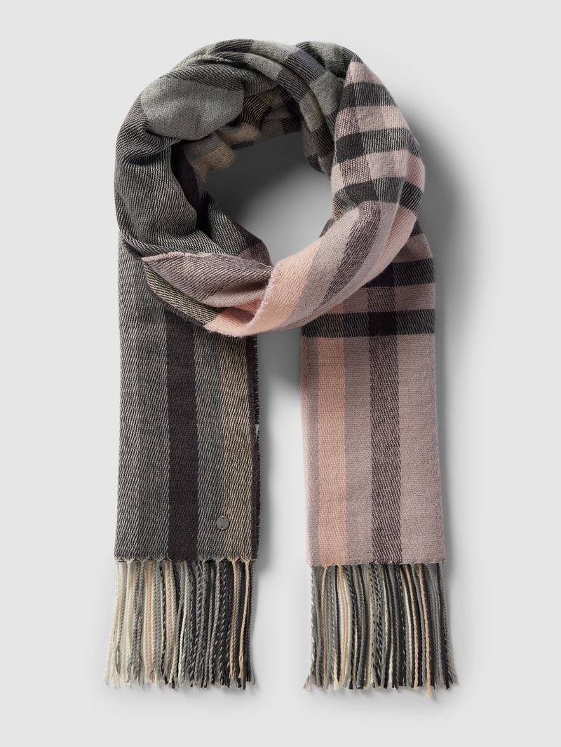 Schal mit Ausfransungen in rosé