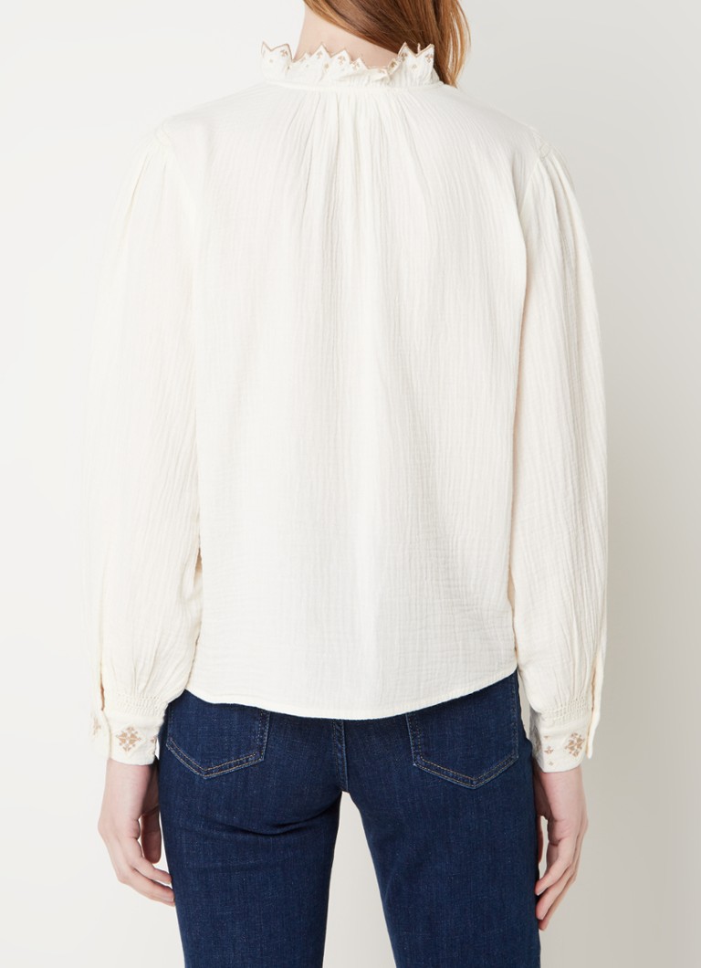 ba&sh Cara blouse with embroidery and balloon sleeve