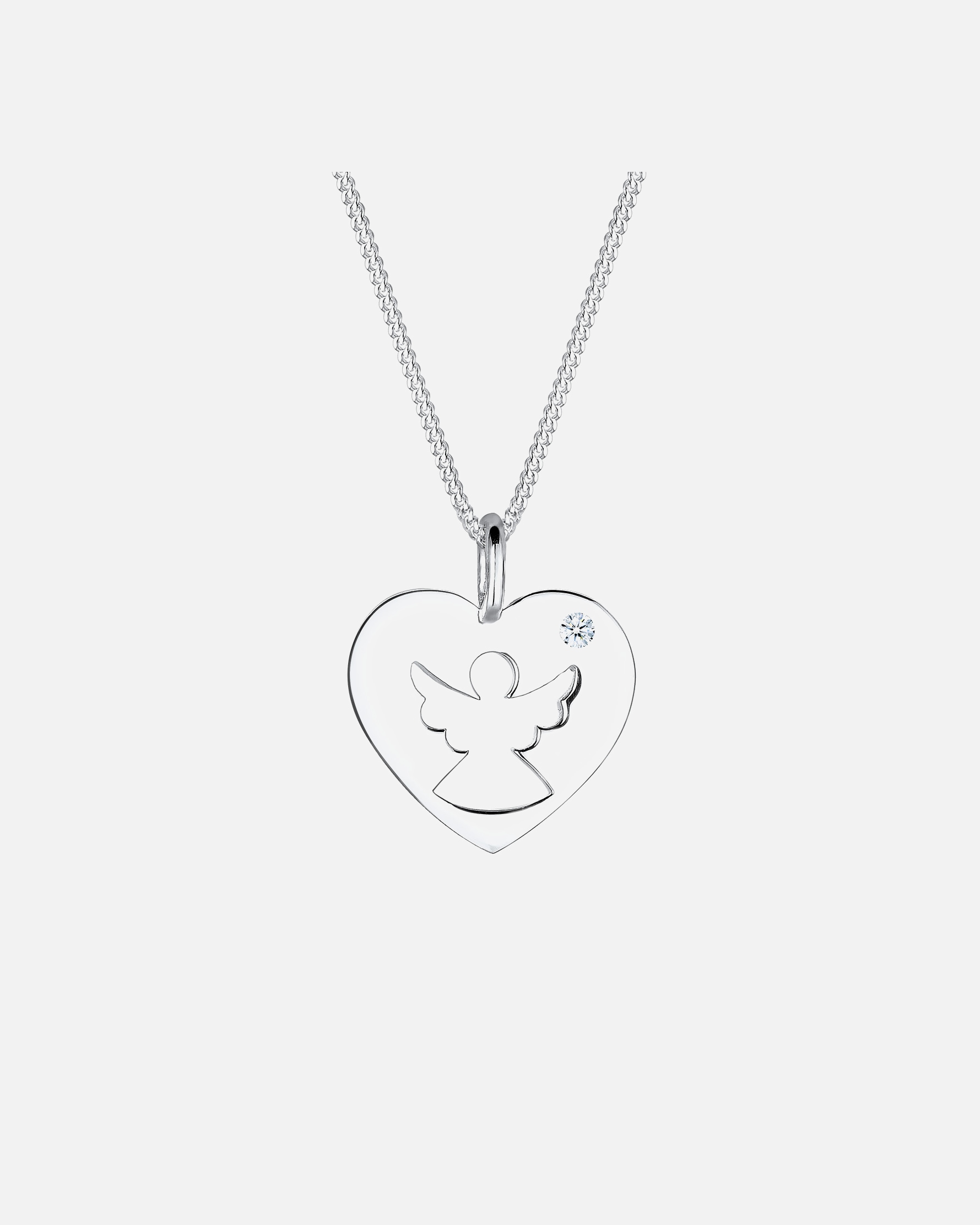 Elli DIAMONDS Diament Anioł Stróż w kształcie serca (0,03 ct.) - srebro (925/1000)