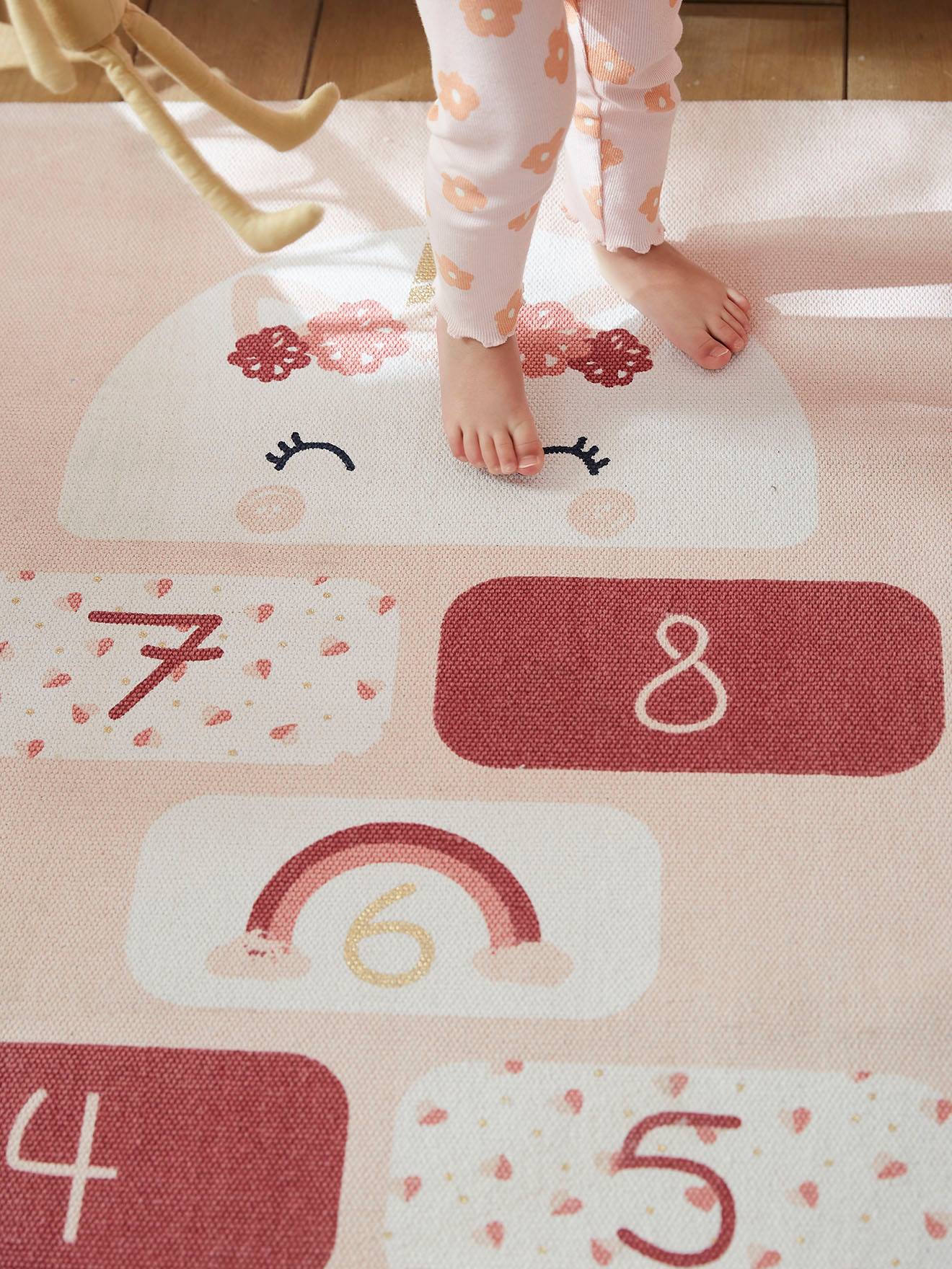 Tapis marelle Licorne rose