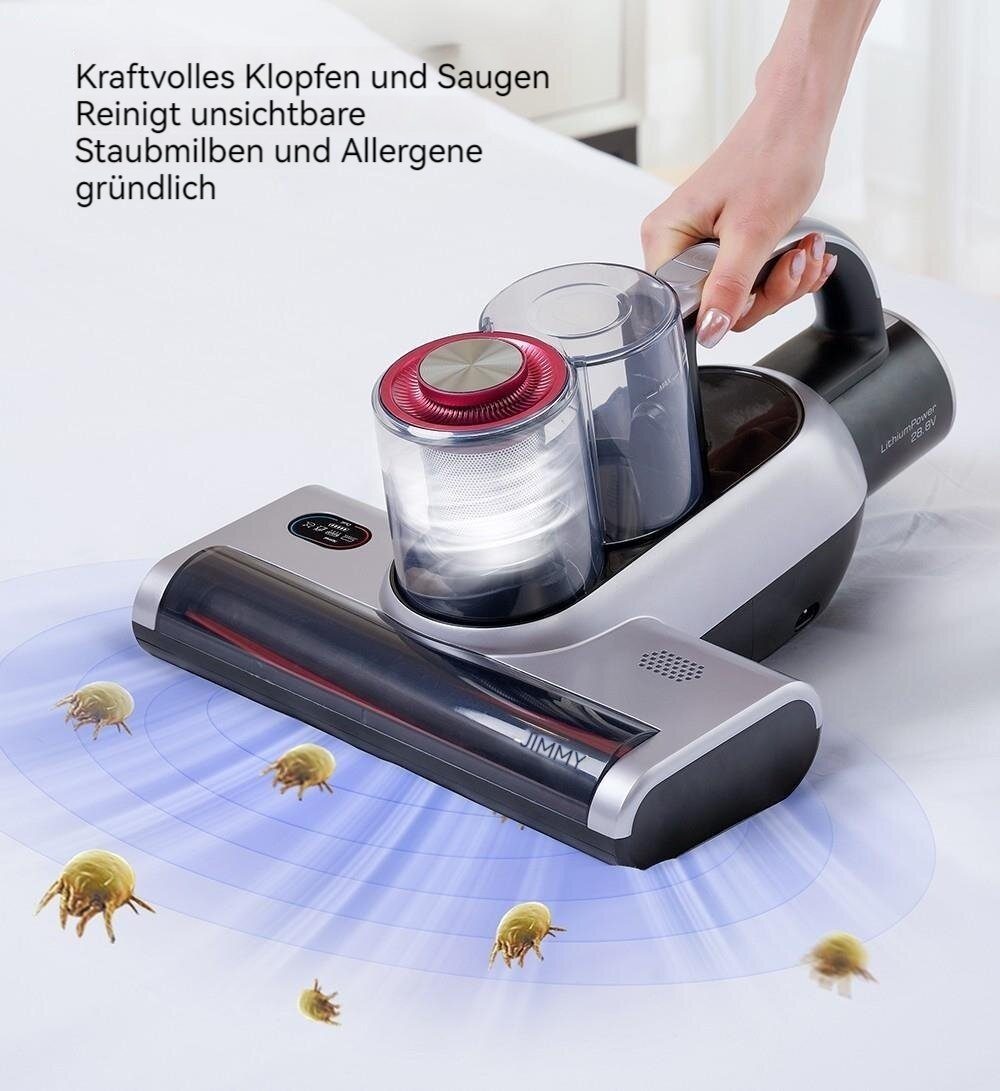 Jimmy Matratzenreinigungsgerät BD7 Pro, 250,00 W, Kabellos-Wiederaufladbar-mit UV-C-Licht & Ultraschall-Sterilisation