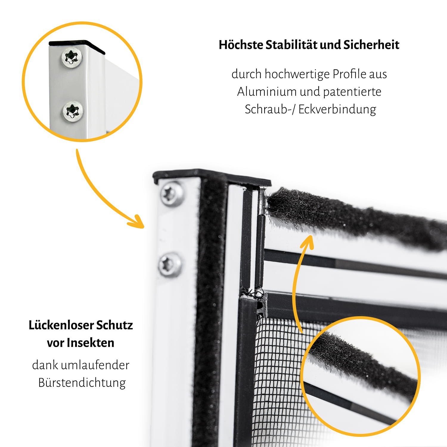 empasa Insektenschutz-Fensterrahmen MASTER SLIM, Fliegengitter Fenster Insektenschutz Alu MATT Optik Mückengitter