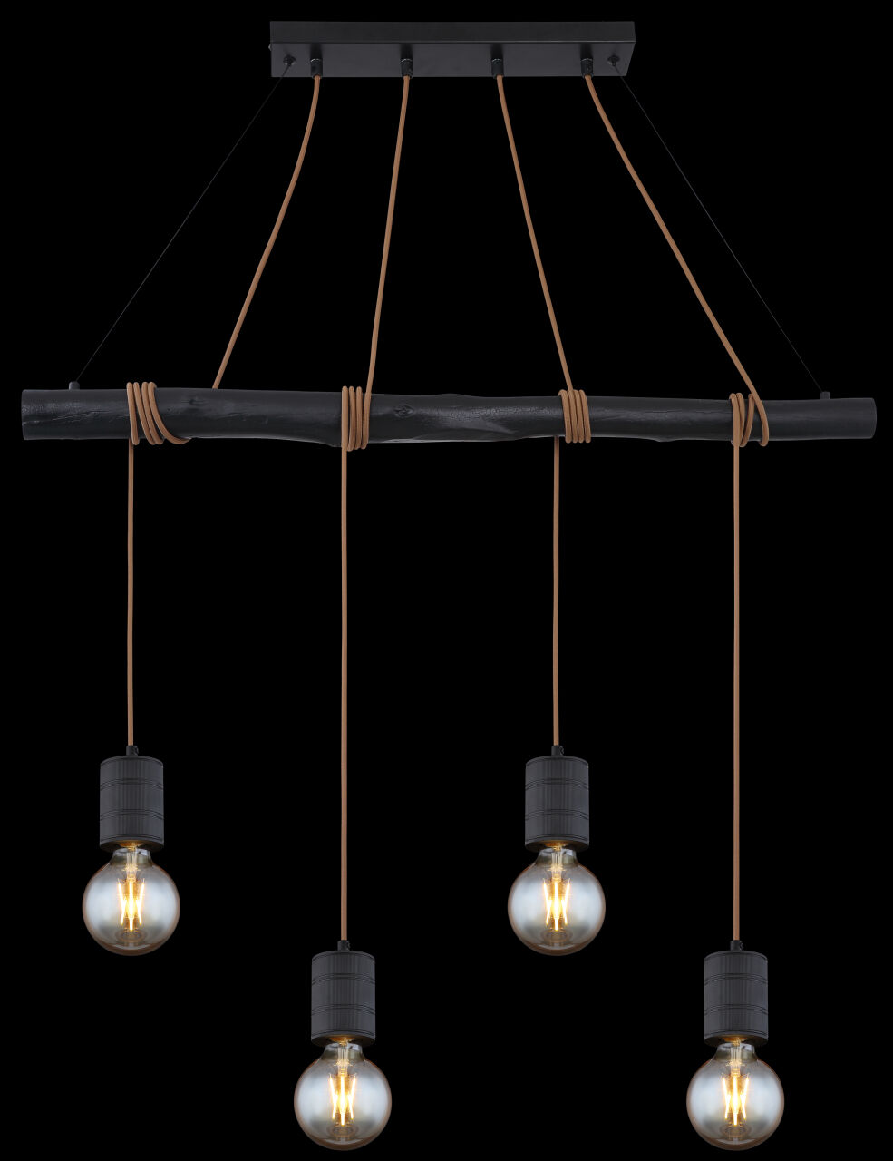 Globo Lighting - HERMINE - Hängeleuchte Metall schwarz, 4x E27