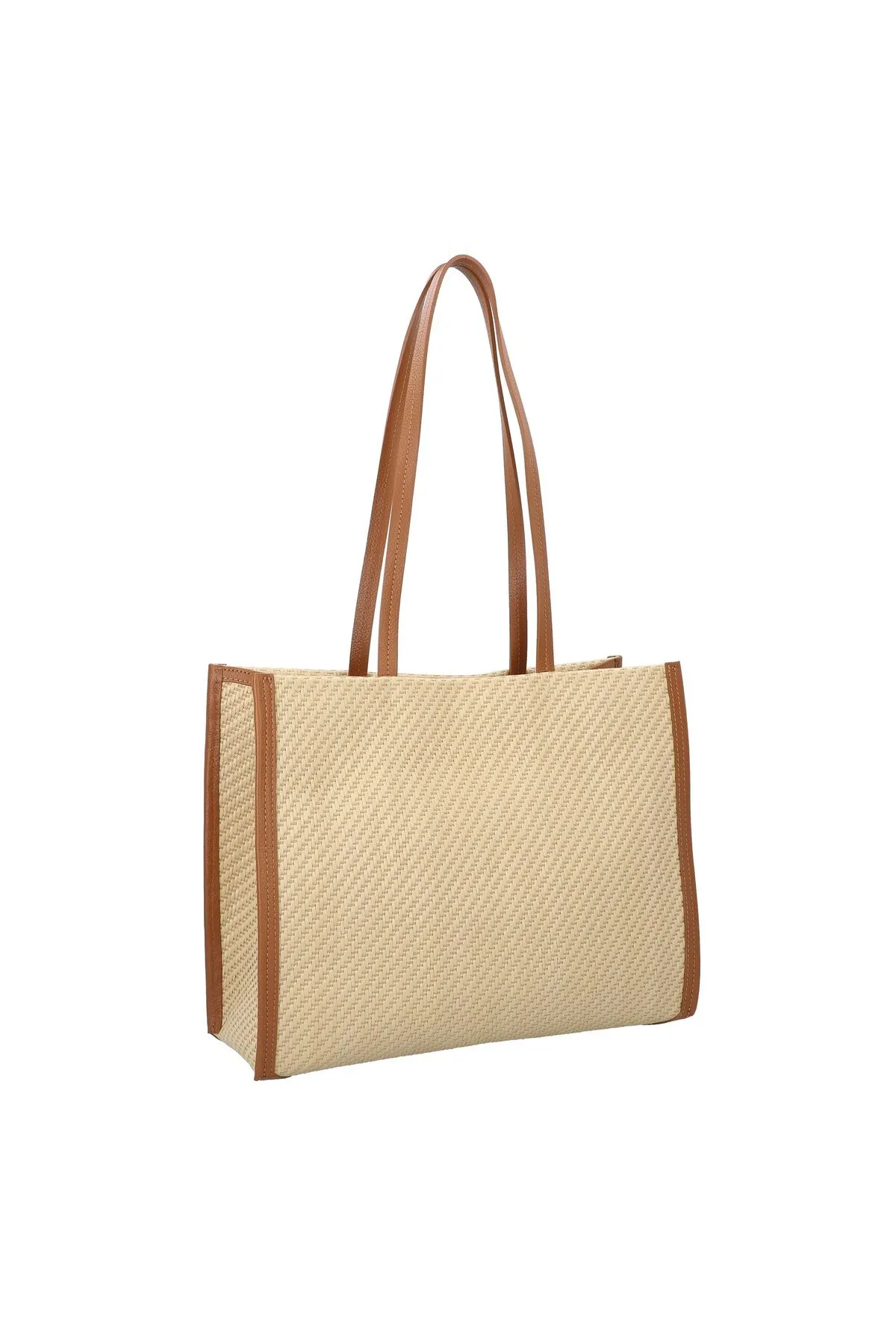 Patrizia Pepe  Minimal City Straw Shopper Tasche 38 cm
