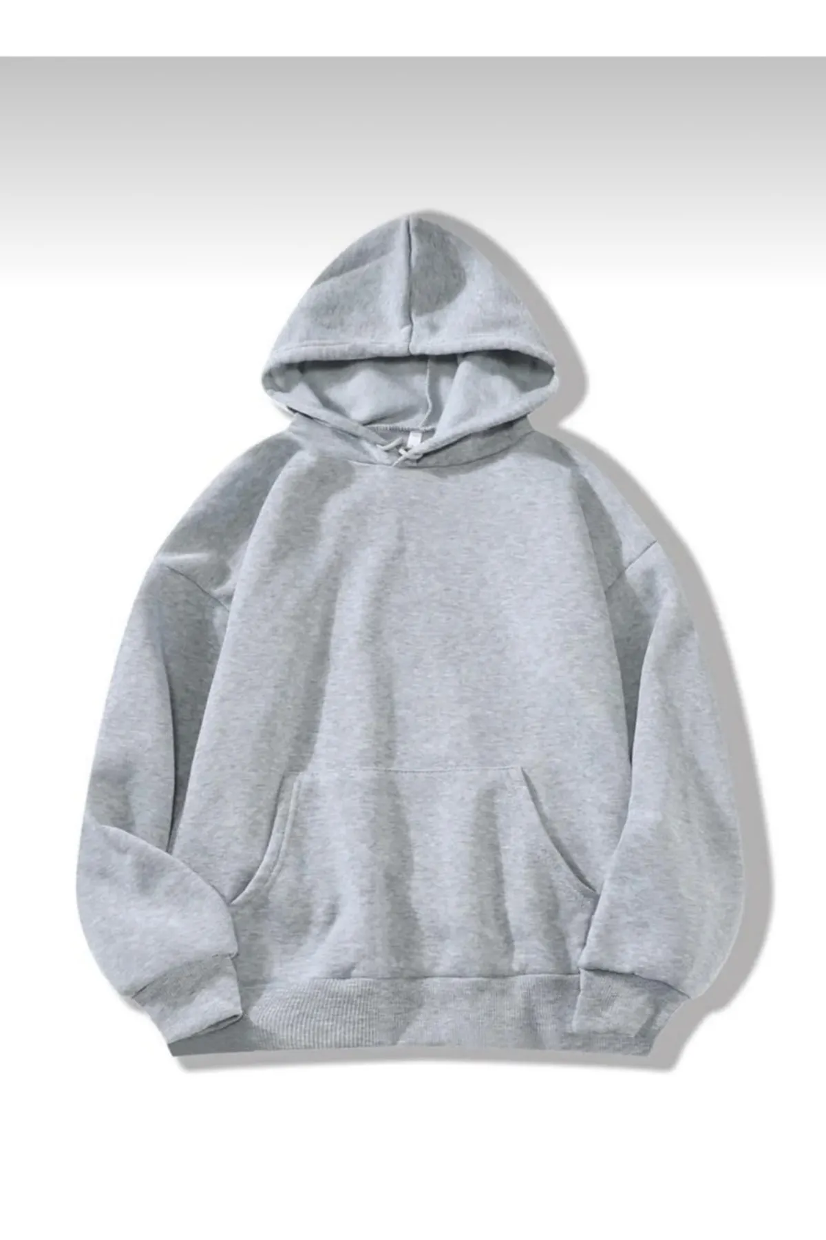 My Blog  Graues Basic-Sweatshirt mit Kapuze in Übergröße