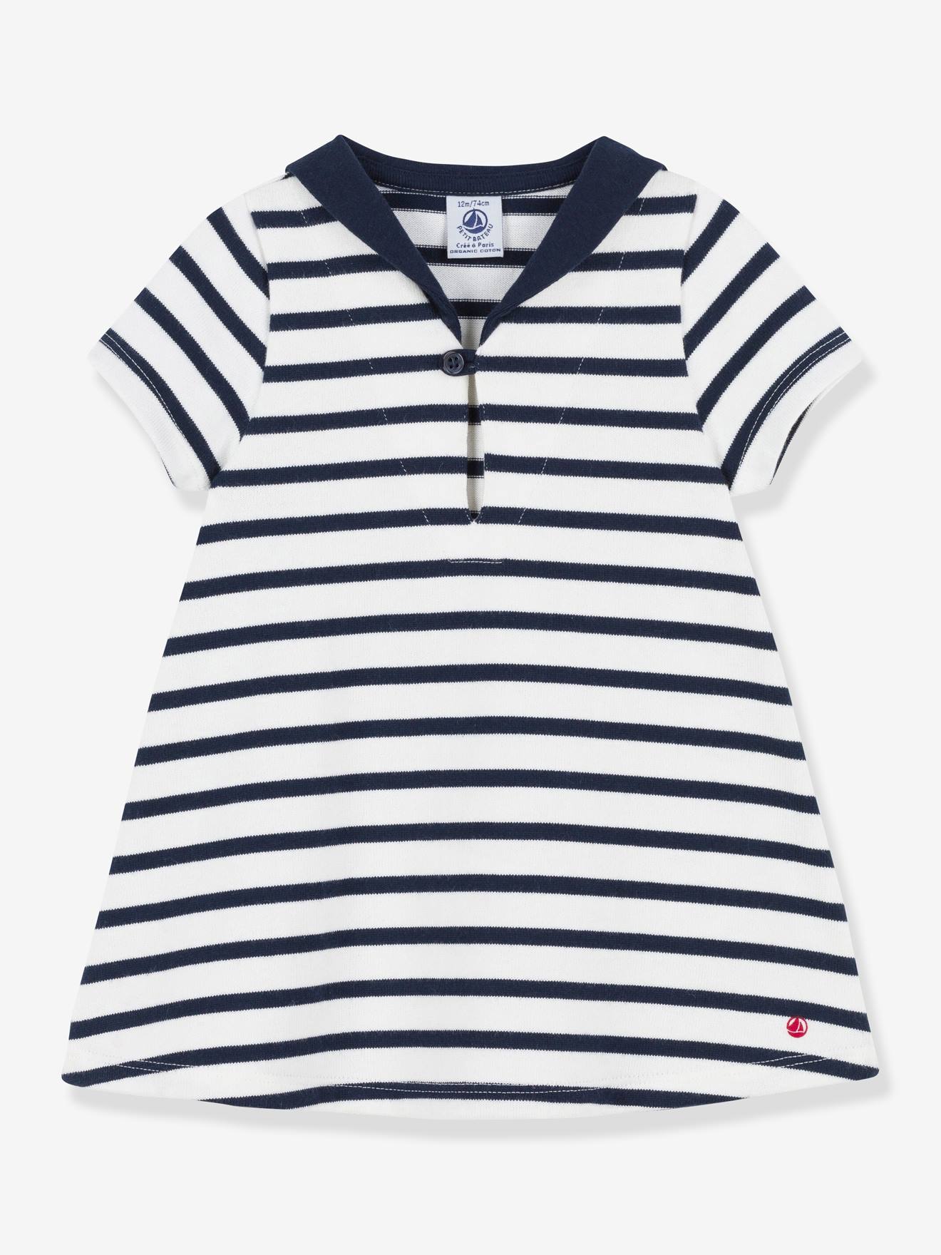 Robe manches courtes PETIT BATEAU blanc