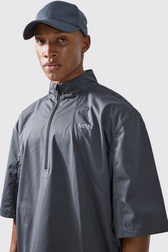 Man Active Oversize Golf Jacke mit Trichterkragen und Reißverschluss