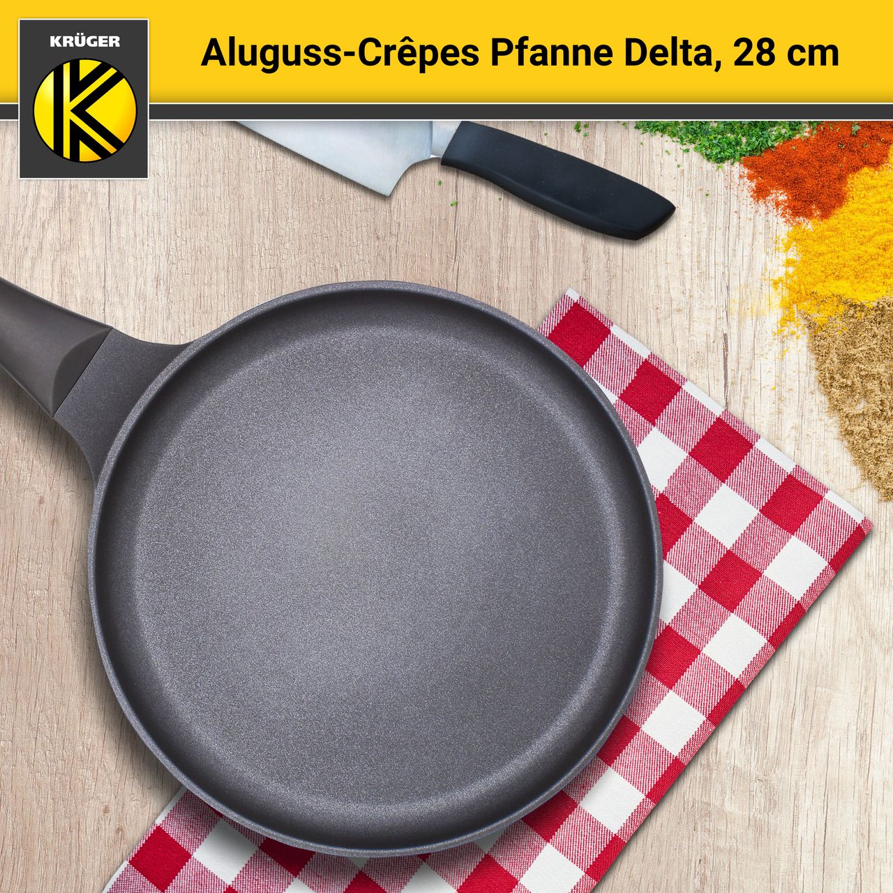 Karl Krüger Aluguss Crépes-Pfanne DELTA, 28 cm