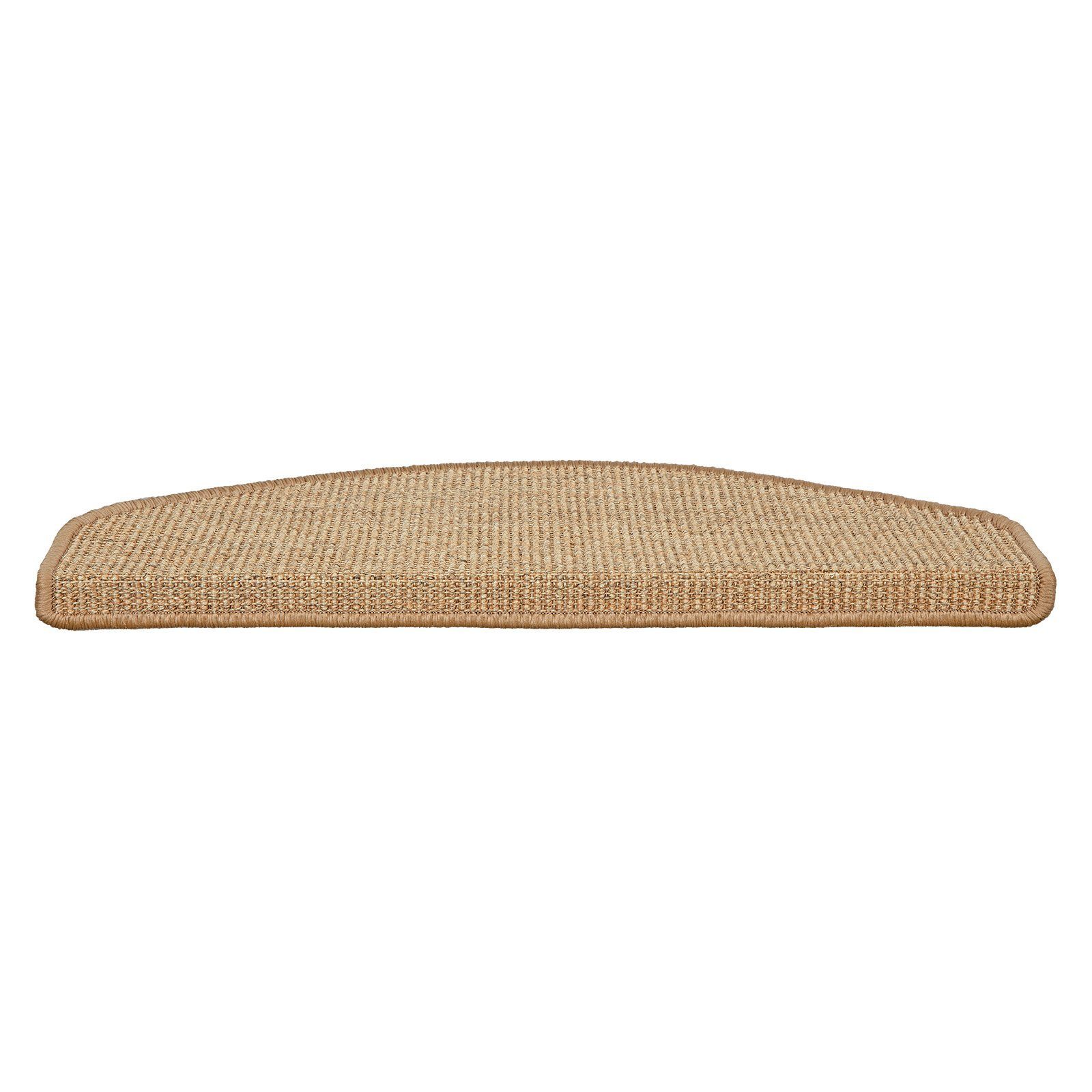 Stufenmatte Sisal Urban, Stufenschutz, viele Farben, Matte, Karat, Halbrund, mit stabilem Klebewinkel