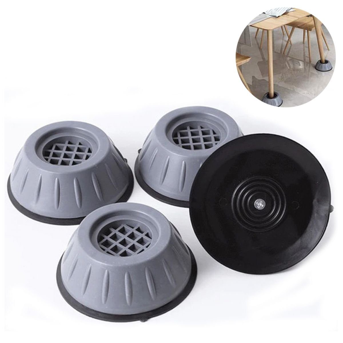 ZmdecQna Waschmaschinenuntergestell Waschmaschine Füße 4 Stück Universal Anti Vibration Anti Rutsch Gummi, Zubehör für Waschmaschine, Geschirrspüler, Nachttisch, Rutschfeste Erhöhung und Stoßdämpfung