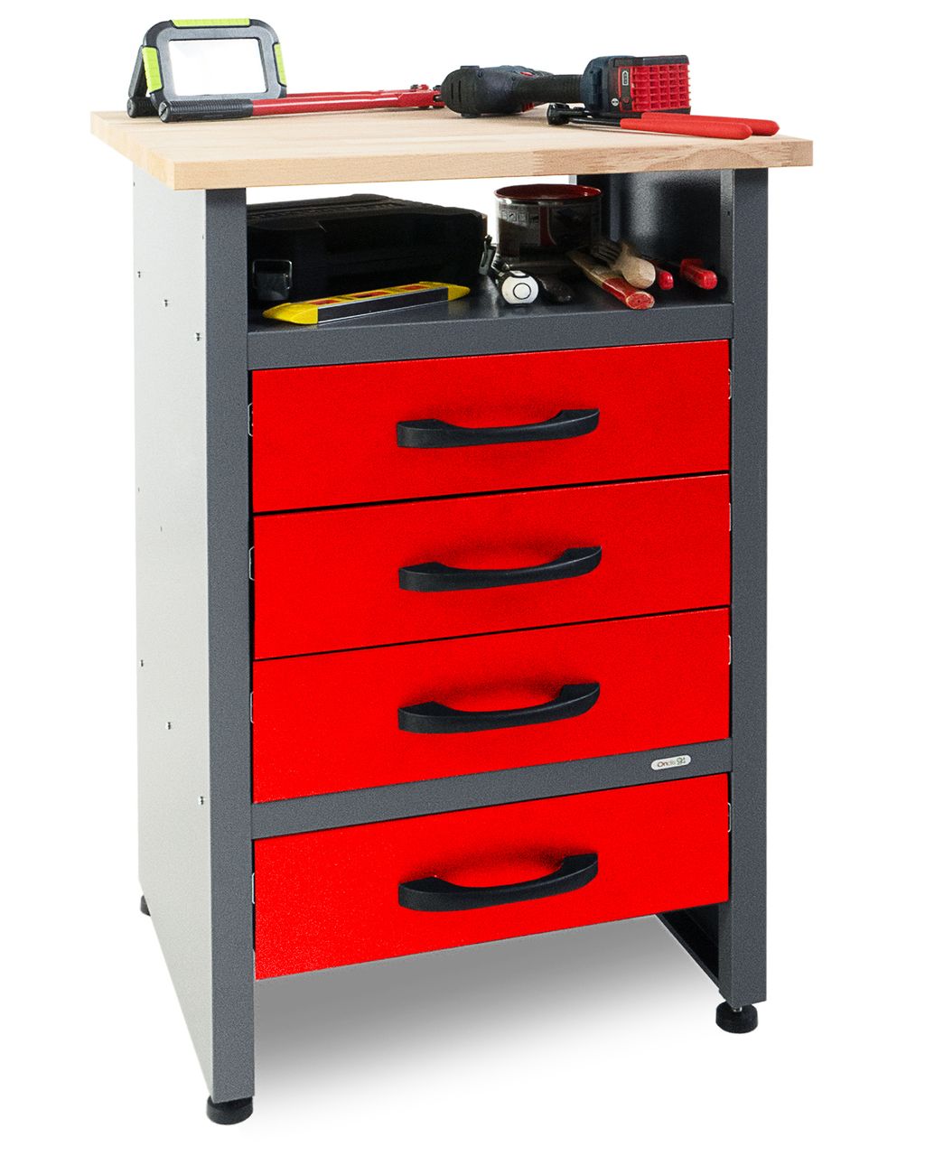 Ondis24 Kraft Werkzeuge Werkbank Werktisch Bernd Plus 95cm rot