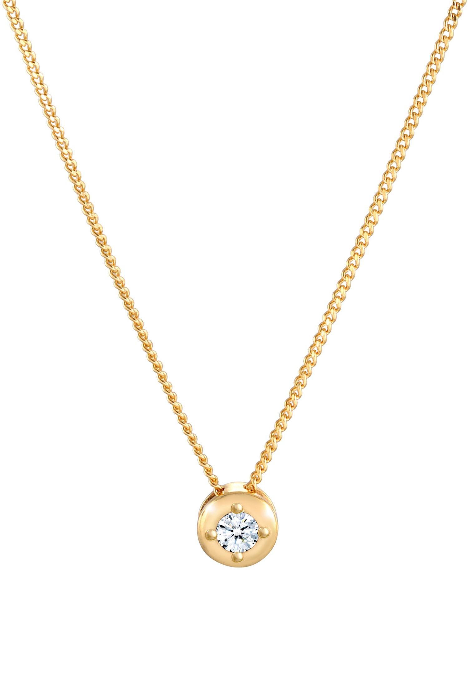 Elli DIAMONDS Elegantni obesek solitaire za ženske z diamantom (0,11 ct.) iz srebra 925