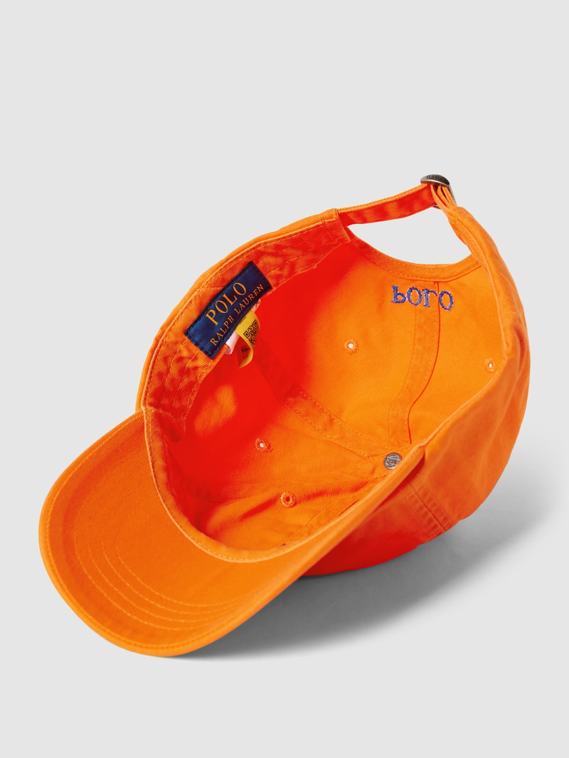 Basecap mit Logo-Stickerei und verstellbarem Riegel in hellgelb