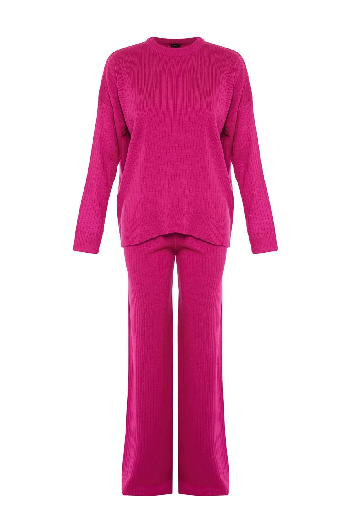 Trendyol Collection  Fuchsia Rundhals-Strickoberteil und -unterteil-Set TWOSS20AU0084