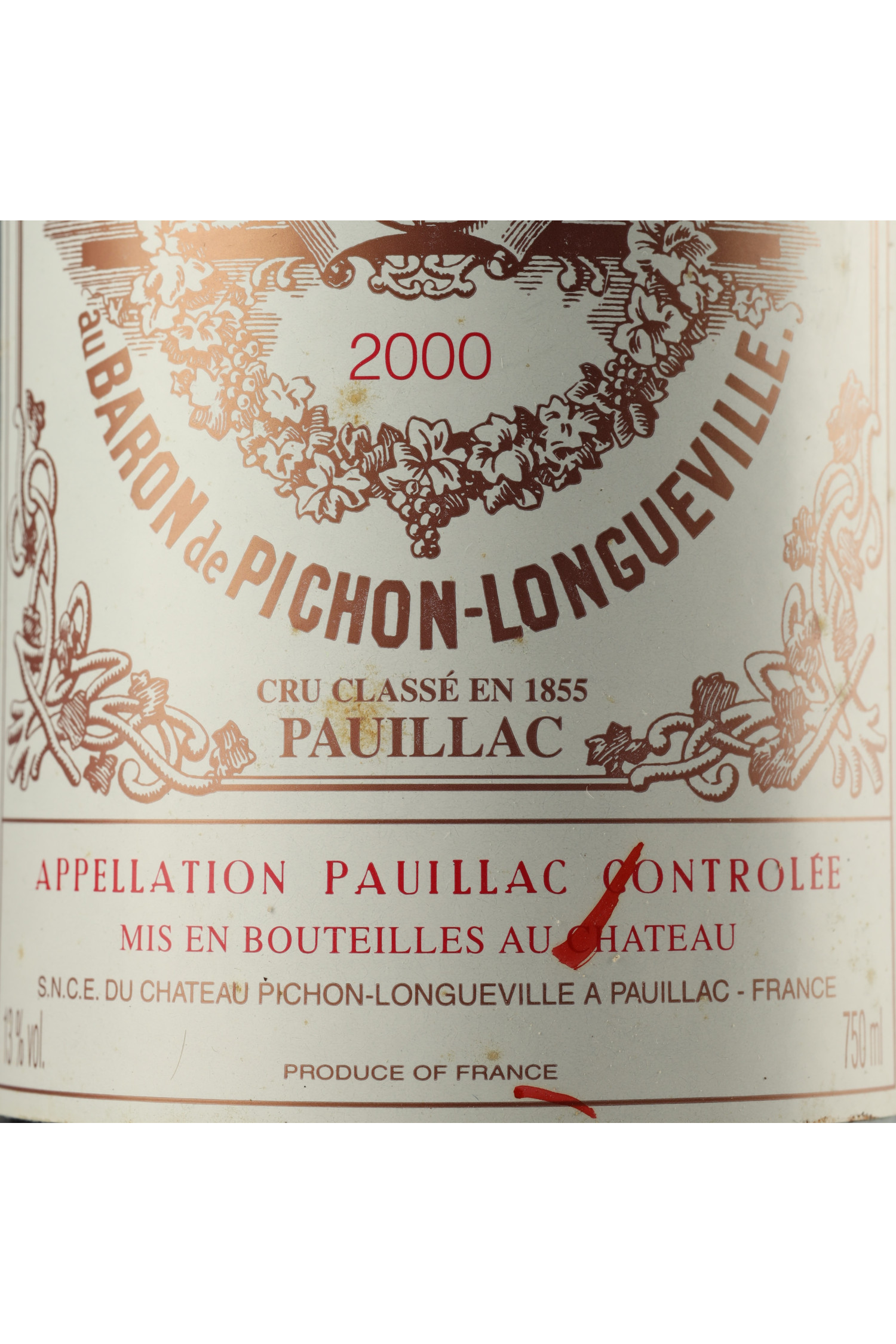 Château Pichon Longueville Baron 2000, Pauillac