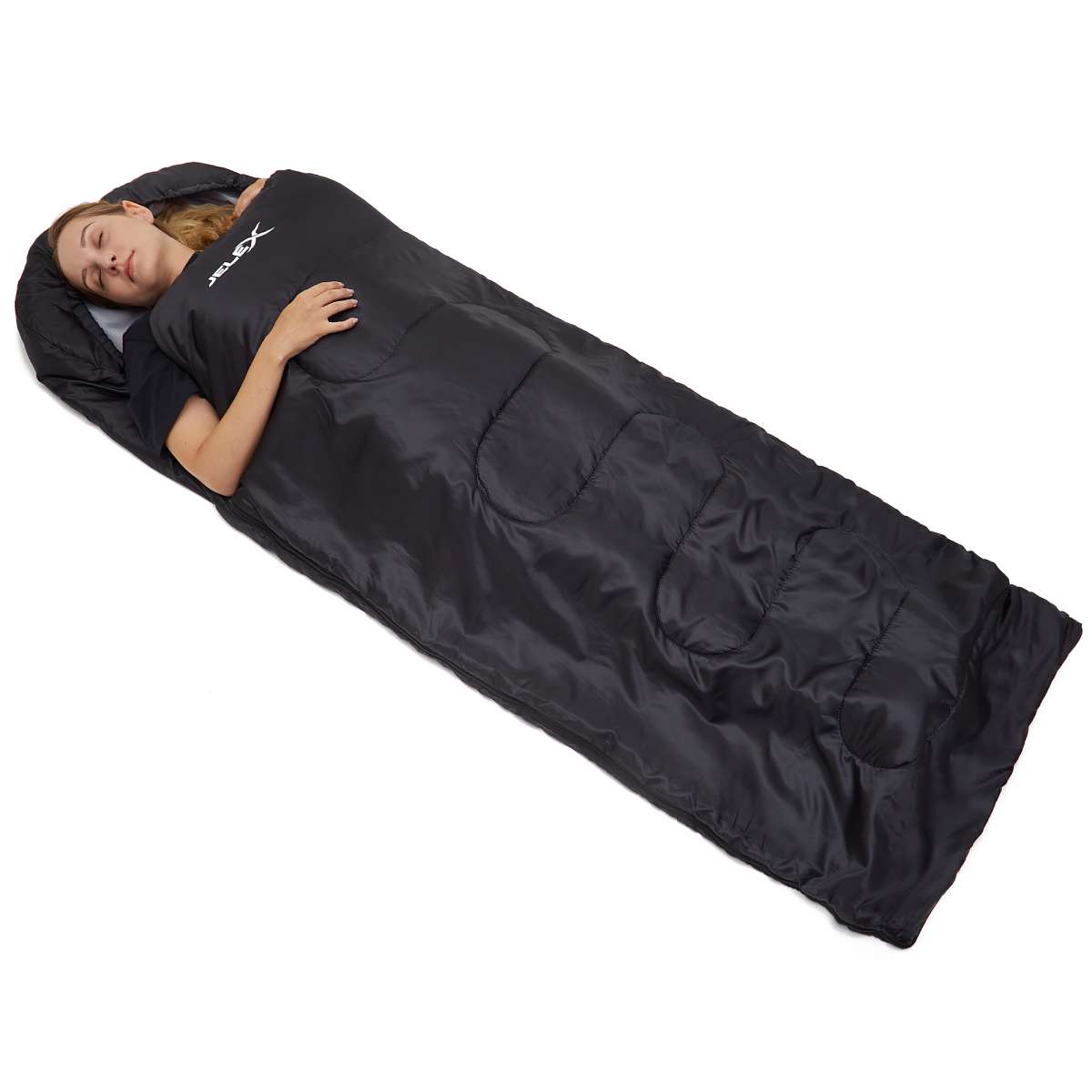 JELEX Outdoor Schlafsack 220 x 75 cm 15 °C schwarz