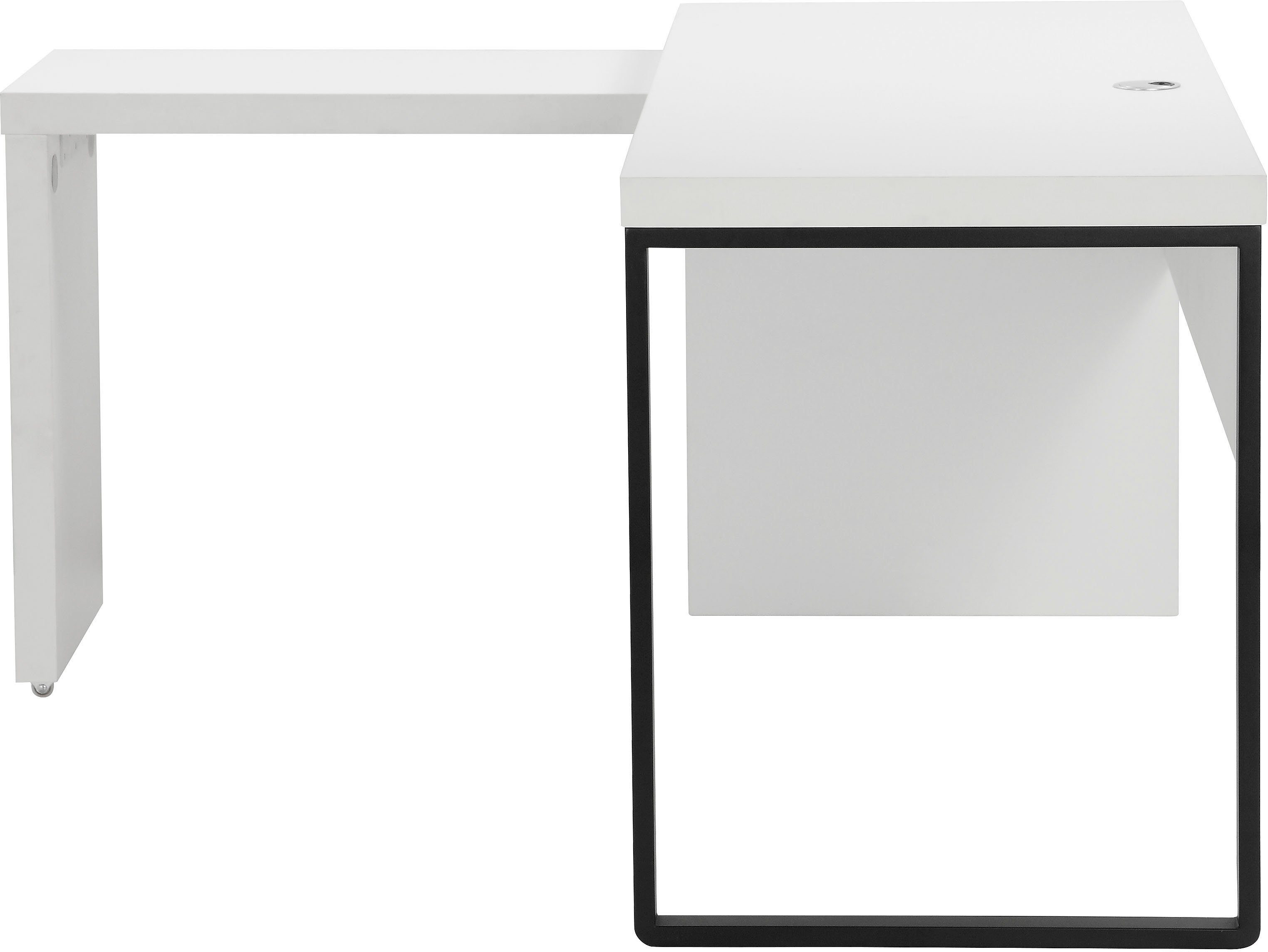 Places of Style Schreibtisch Maniago, mit rollbarem Element für mehr Arbeitsfläche, 140x81-131 cm