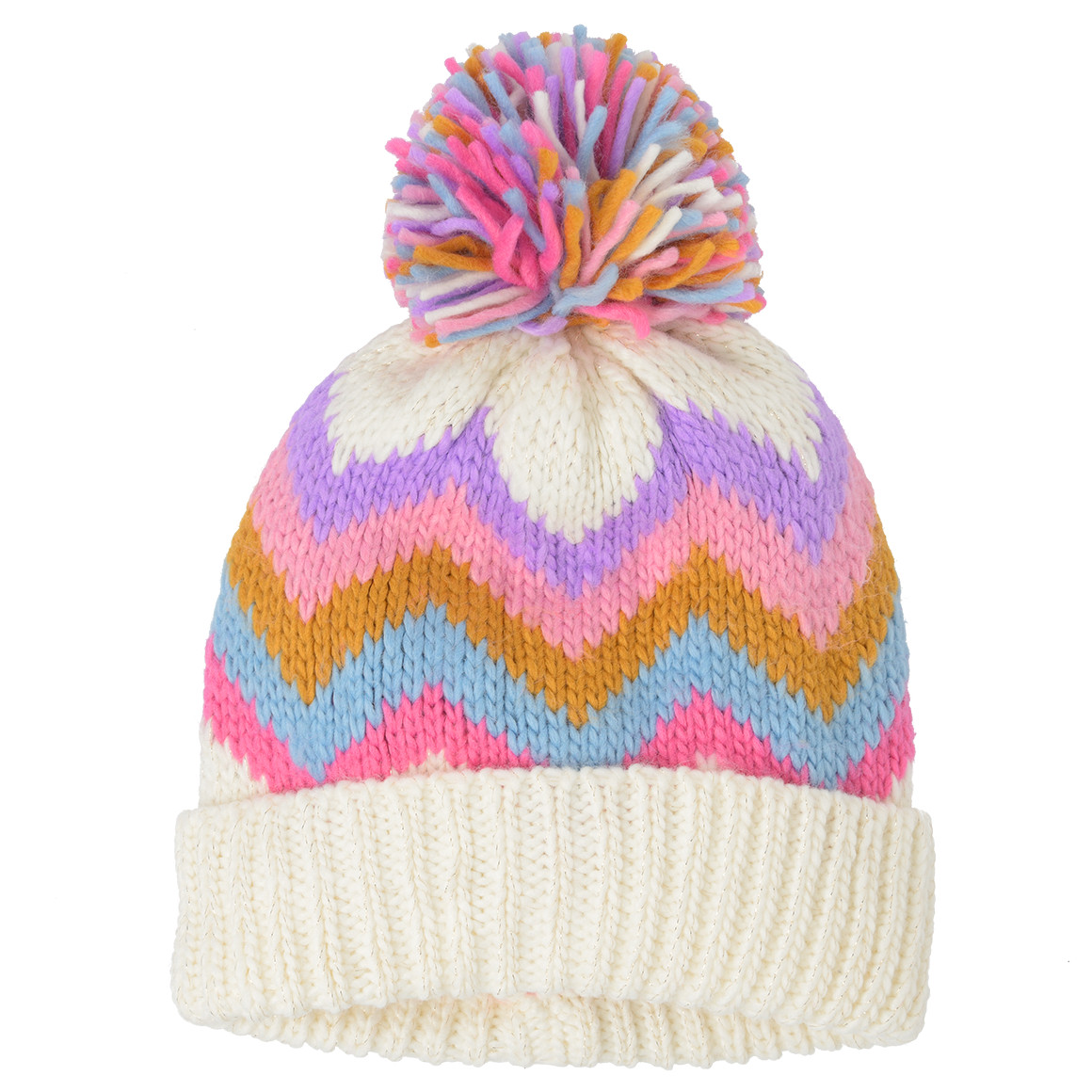 Mädchen Strickmütze mit Pompon