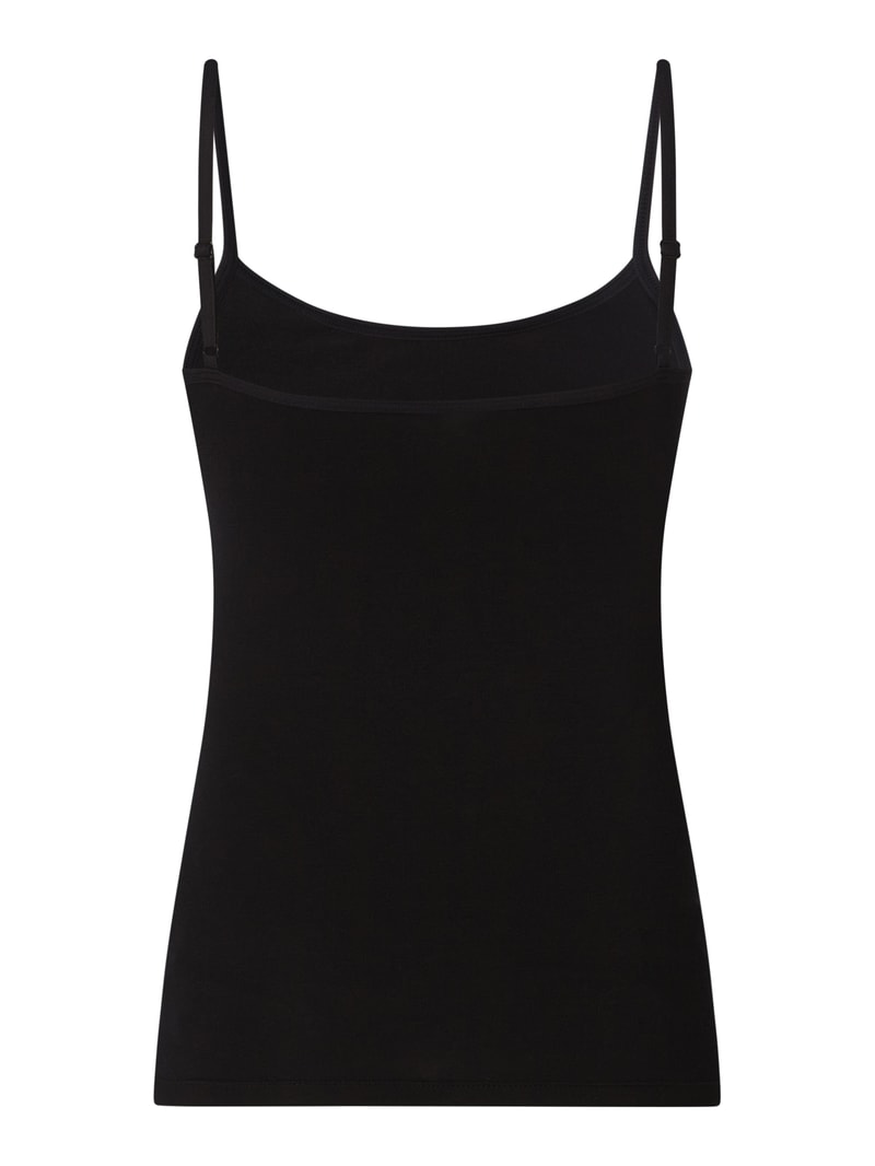 Slim Fit Top mit Modal-Anteil in schwarz